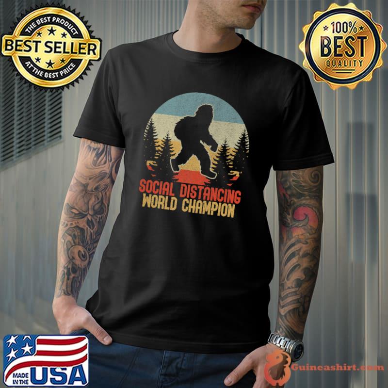 Social Distancing World Champion tee Funny Bigfoot Premium T-Shirt