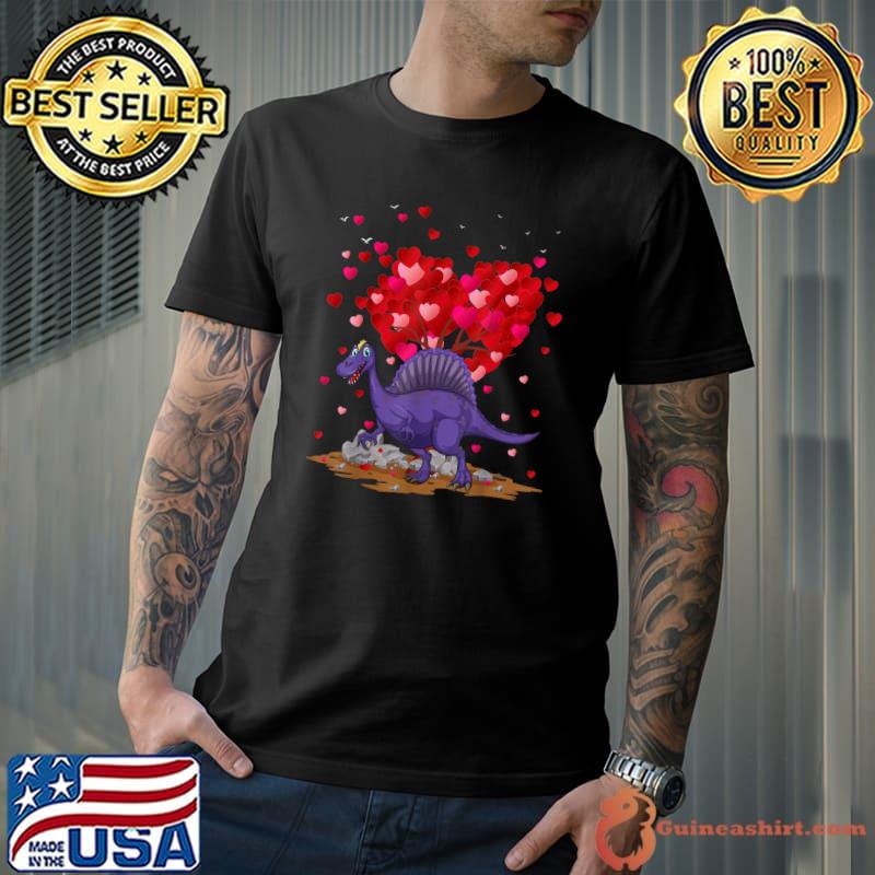 Spinosaurus Dinosaur Lover Heart Shape Spinosaurus Valentine T-Shirt