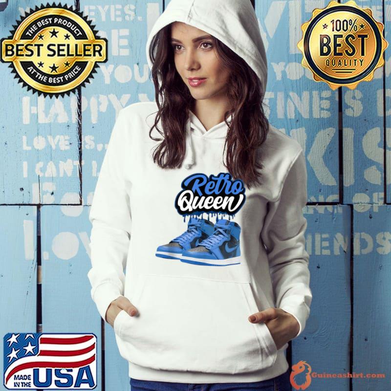 Streetwear Retro Queen Shoes 1 High OG Dark Marina Blue T-Shirt