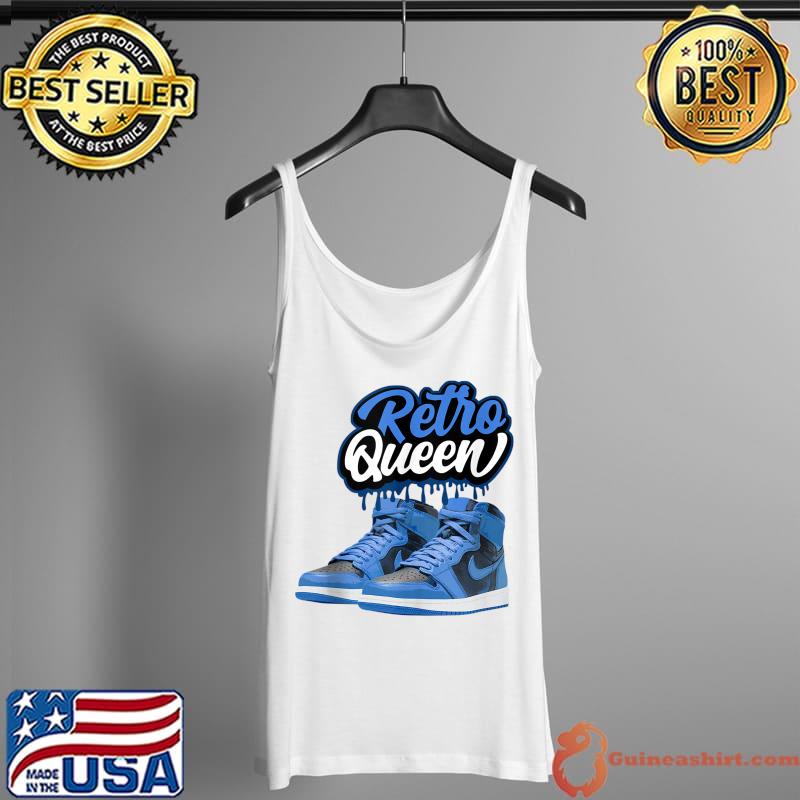 Streetwear Retro Queen Shoes 1 High OG Dark Marina Blue T-Shirt Tank Top