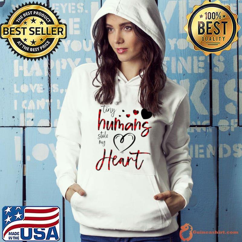 Tiny Humans Stole My Heart Valentines Day Nursing NICU Nurse T-shirt