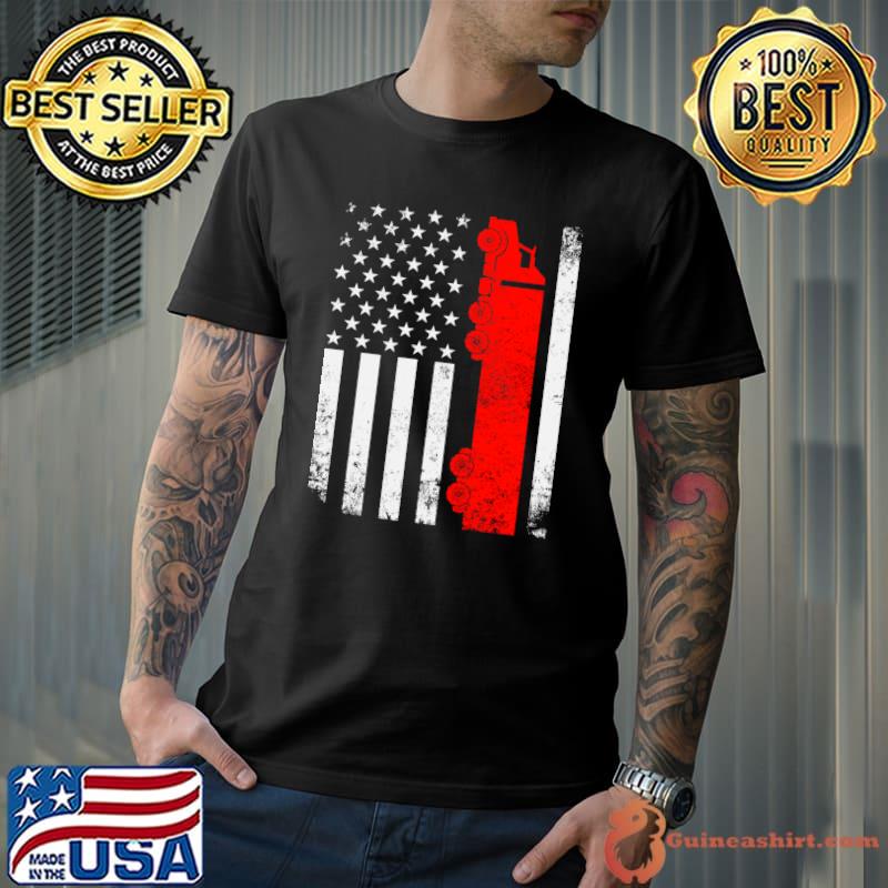 Trucker American Flag USA Patriotic Proud Funny Truck Driver T-shirt