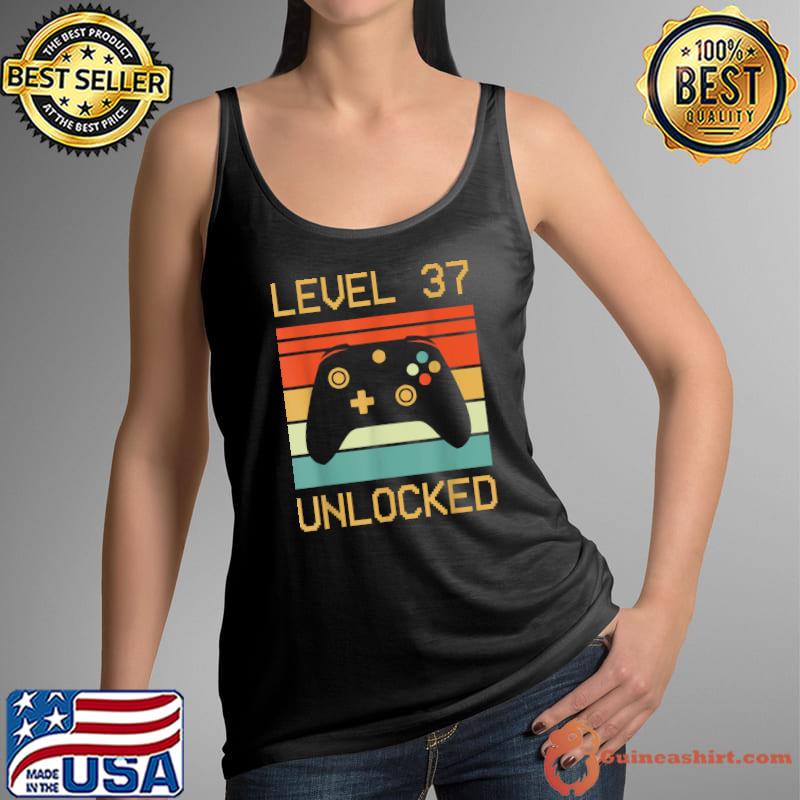 Video Gamer Funny 37th Birthday - Gifts Level 37 Unlocked T-Shirt Tank Top