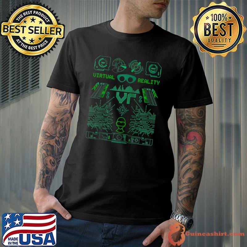 Virtual Reality Funny VR Retro Sunset Gift Gaming Unisex T-shirt
