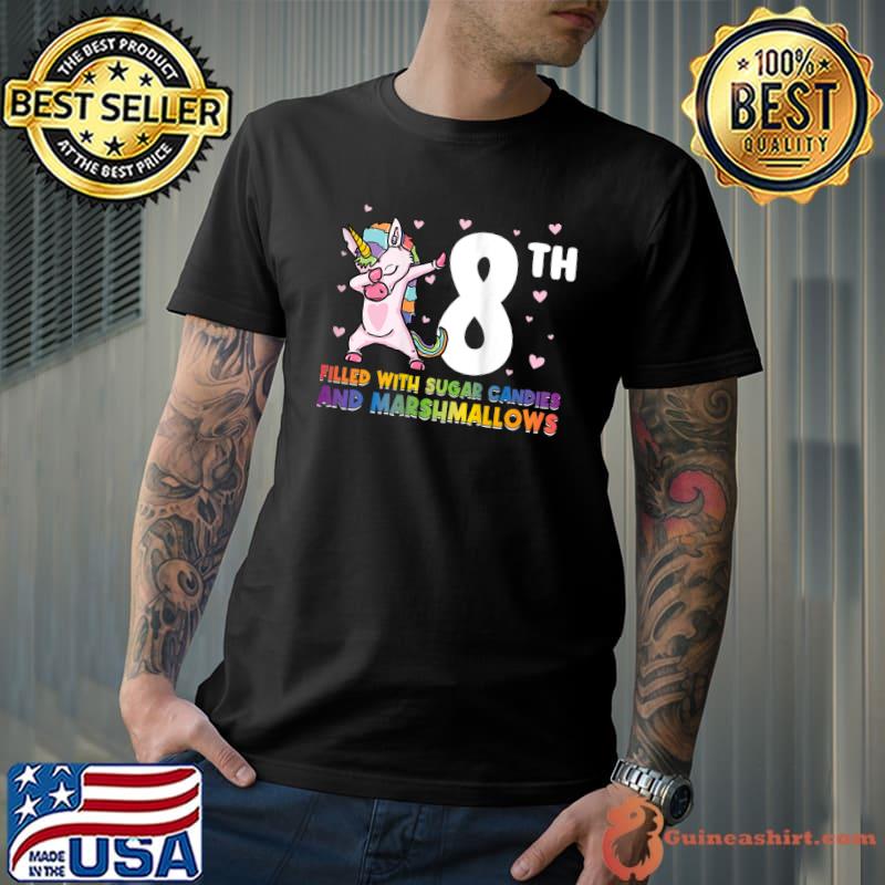 Womens 8th filled with sugar candies birthday girl T-shirt