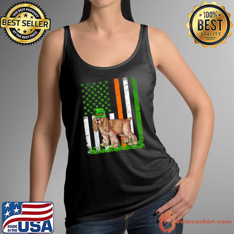 American Flag Cocker Spaniel Dog Lovers St Patricks Day T-Shirt Tank Top