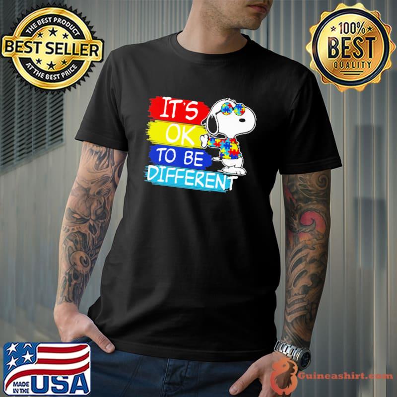 Autism awareness it's ok to be different snoopy shirt