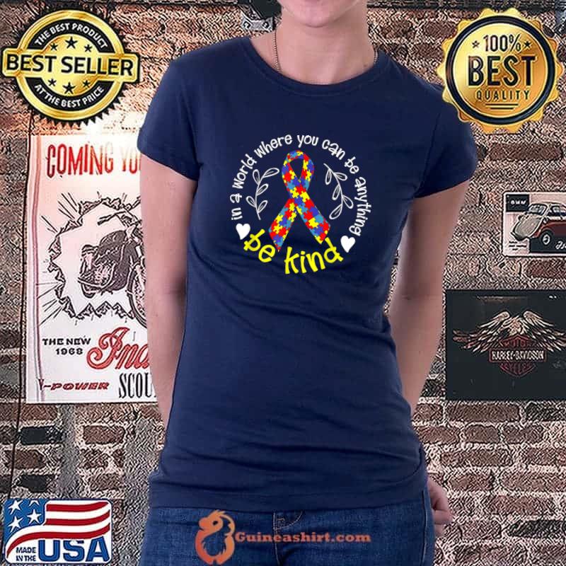 Awesome Autism Awareness Shirt Colorful Ribbon Puzzle Pieces T-Shirt Ladiestee