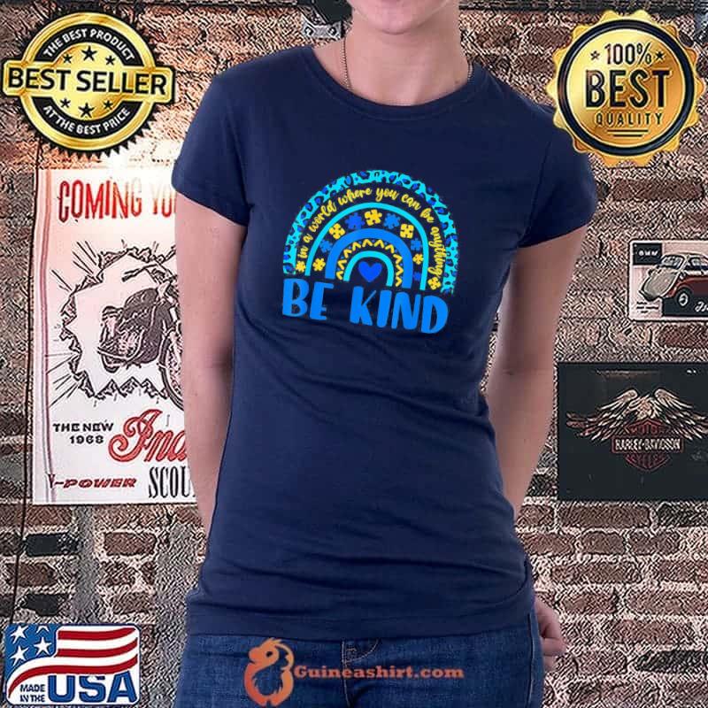 Be Kind Autism Awareness Leopard Rainbow T-Shirt