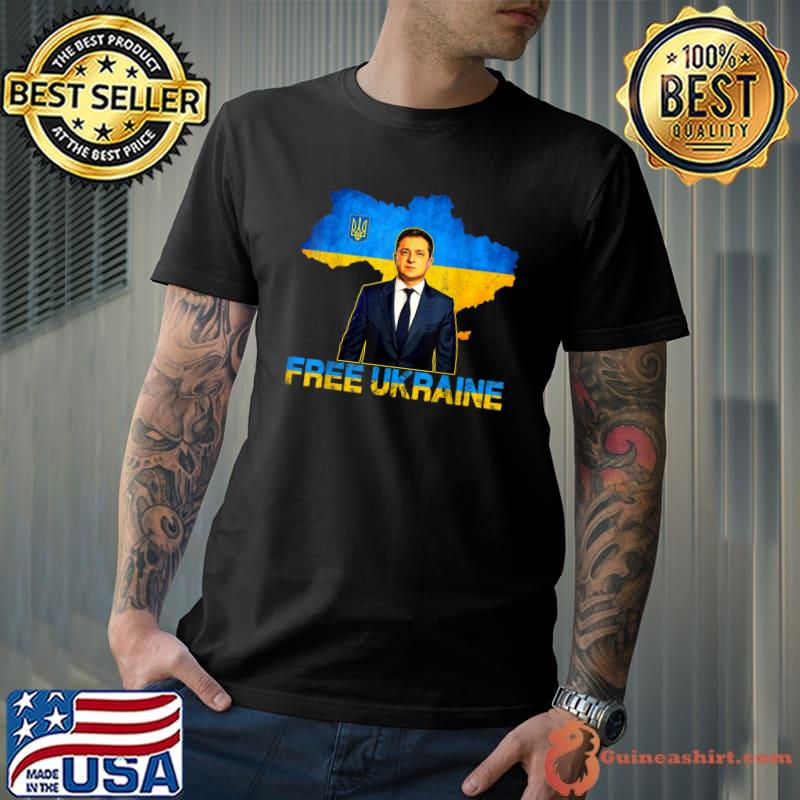 Best Free Ukraine I Stand With Ukraine Volodymyr Zelensky Support T-Shirt