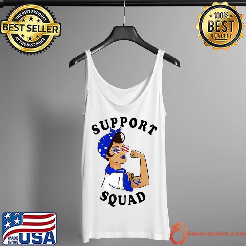 Blue Ribbon Support Squad Colon Cancer Awareness T- Tank Top
