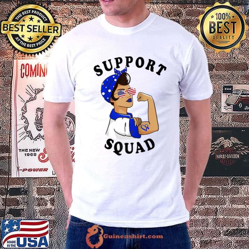 Blue Ribbon Support Squad Colon Cancer Awareness T- Unisex