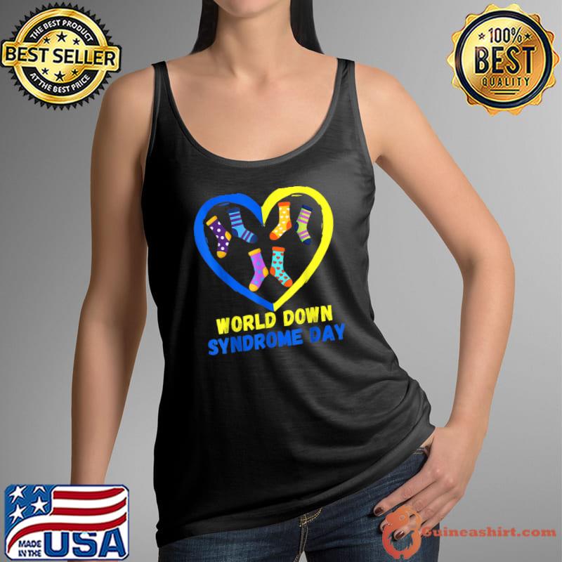 Blue Yellow Heart 21 World Down Syndrome Awareness Day 2022 T-Shirt Tank Top