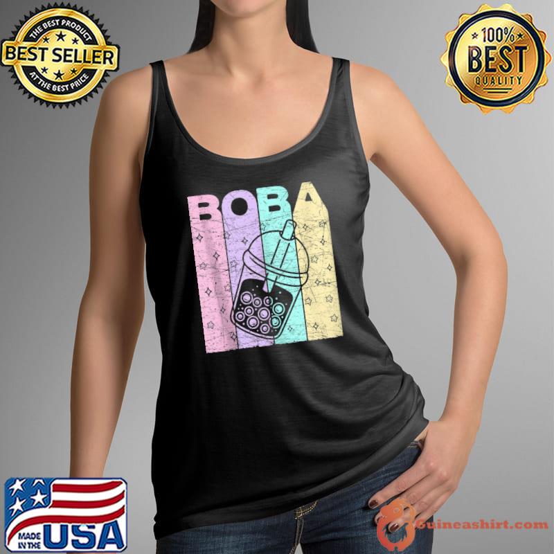 Boba Tea Pastel Bubble Tea Lover Retro T- Tank Top