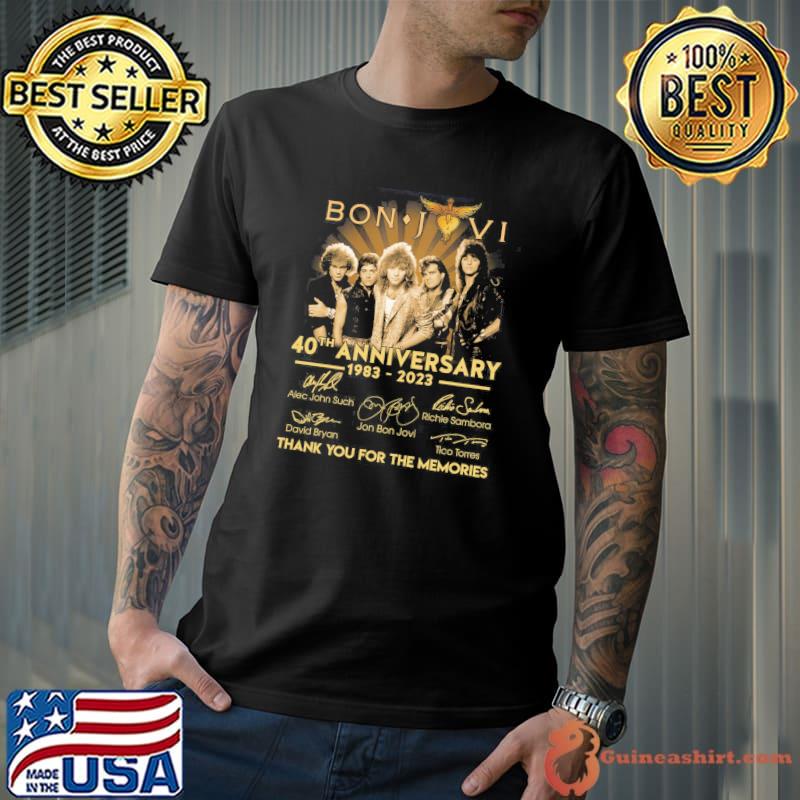 Bon Jovi 40th anniversary 1983 2023 thank you for the memories signatures Unisex