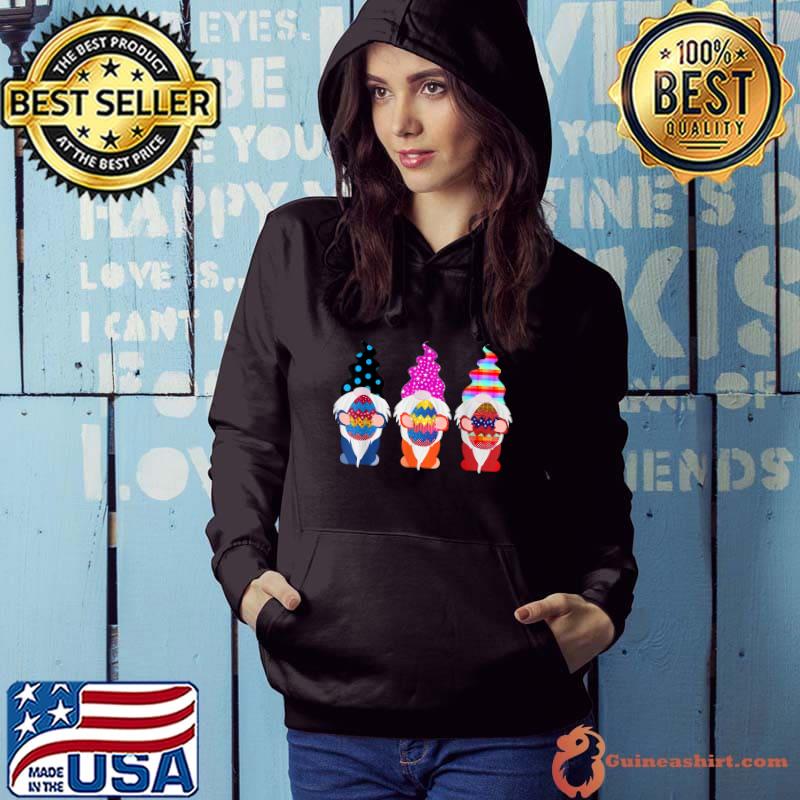 Bunny Gnomes Hug Easter Eggs Gnome Happy Easter Day T-Shirt