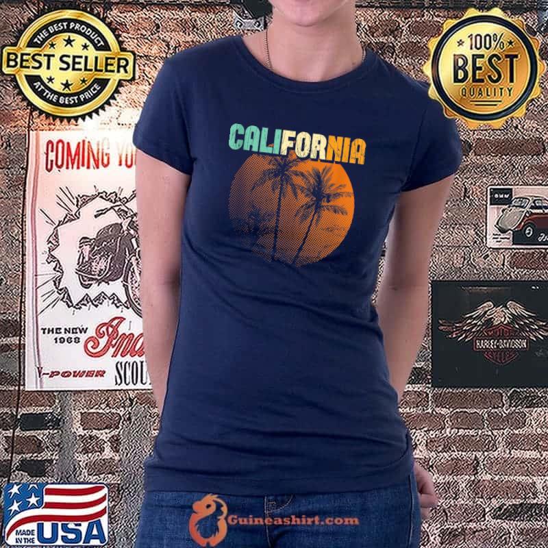 Cali Palm Trees CA Tropical Summer Vacation California T-Shirt Ladiestee
