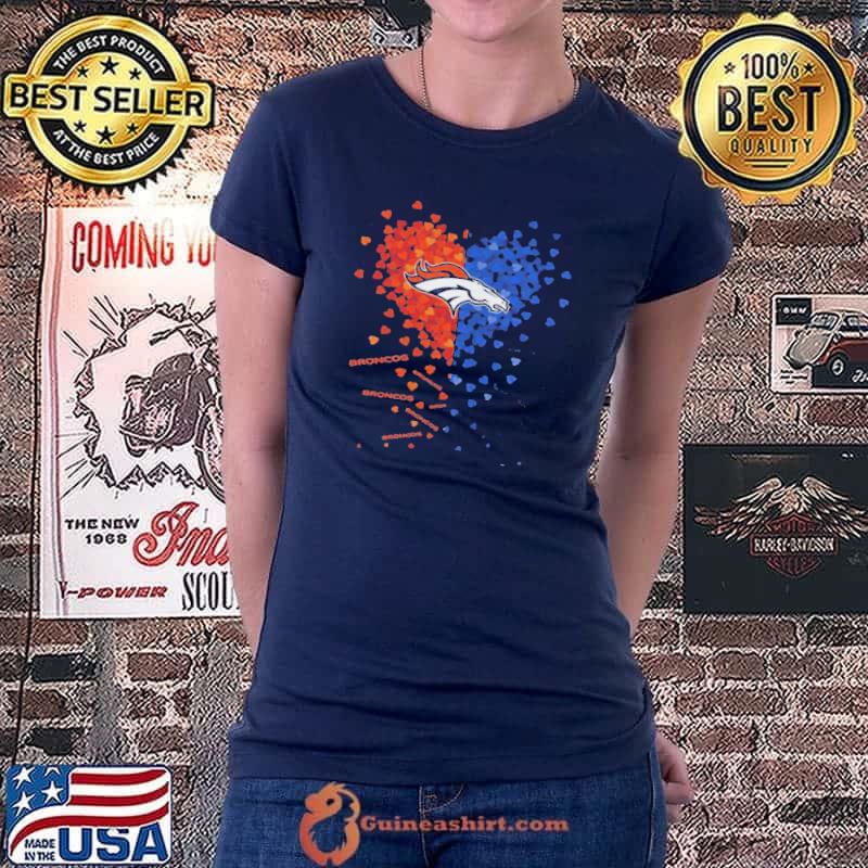 Denver broncos logo hearts 2022 shirt