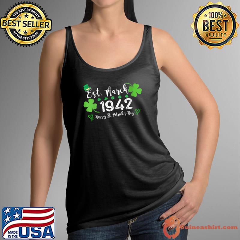 Est. March 1942 80 Year Old Birthday Funny St. Patrick's Day T-Shirt