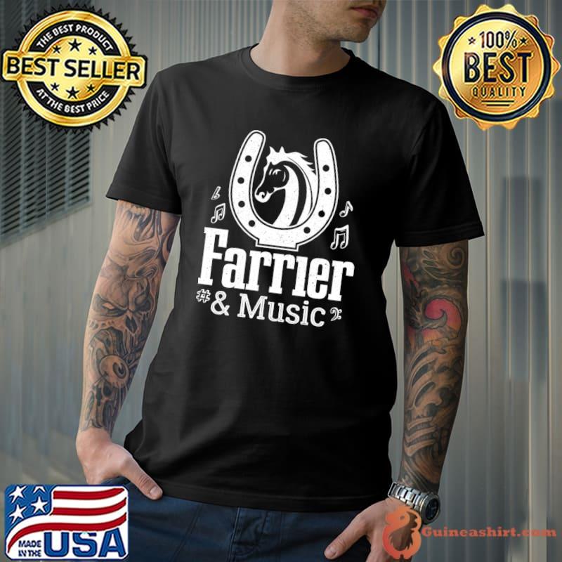 Farrier and Music Notes Musician Shoeing Horses T-shirt
