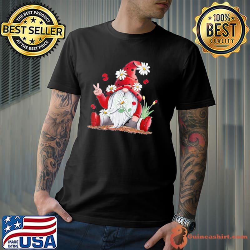 Floral Gnome Daisy Ladybugs Hippie Shirt