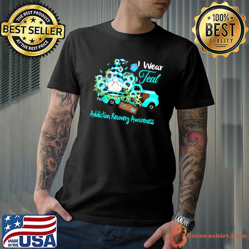 Flower Gnome Survivor Addiction Recovery Awareness T-Shirt