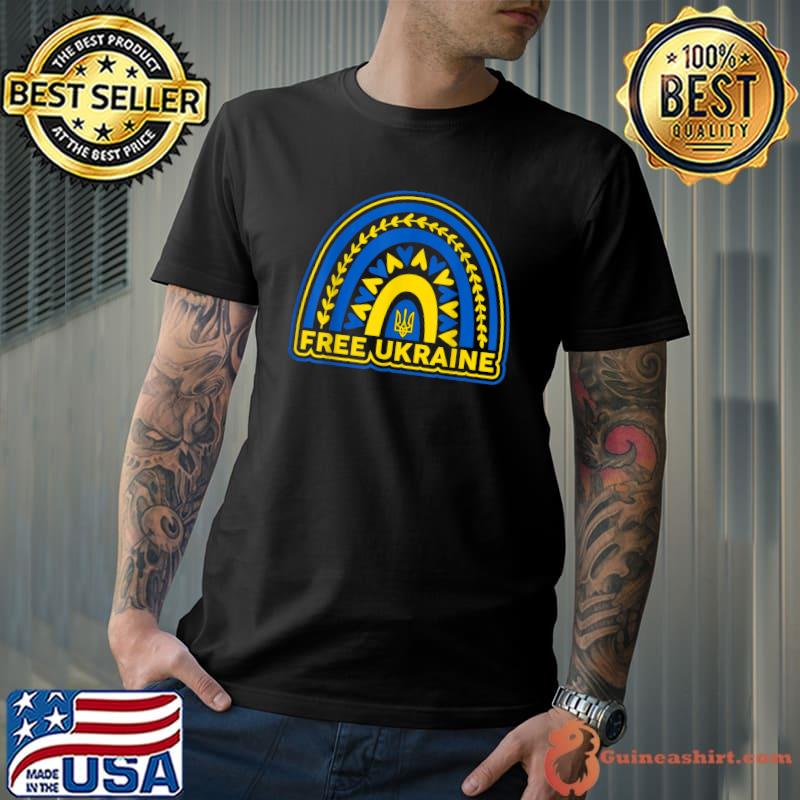 Free Ukraine Ukrainian Rainbow Flag T-Shirt