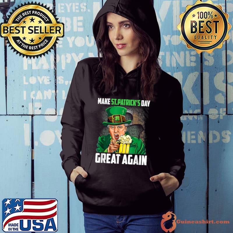 Funny Donald Trump Drinking In St Patrick's Day Outfit T-Shirt Hoodie