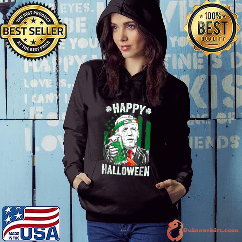 Funny Leprechaun Biden Happy Halloween For St Patrick's Day T-Shirt Hoodie
