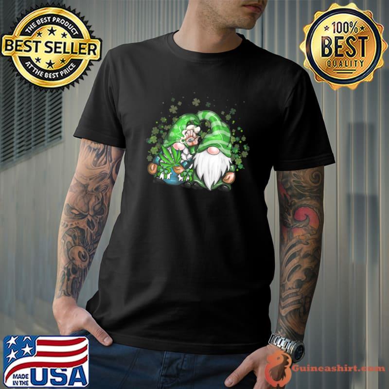 Gnome Pot Leaf 420 Marijuana St Patrick's Day Shamrock T-Shirt Unisex