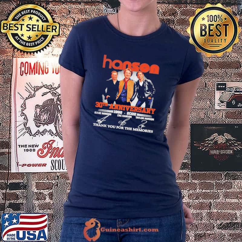 Hanson 30th anniversary 19922022 signatures thank you for the memories shirt