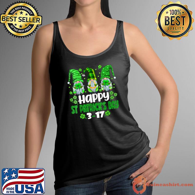 Happy St Patrick Day 3 - 17 Funny Gnomes Squad Graphic T-Shirt Tank Top