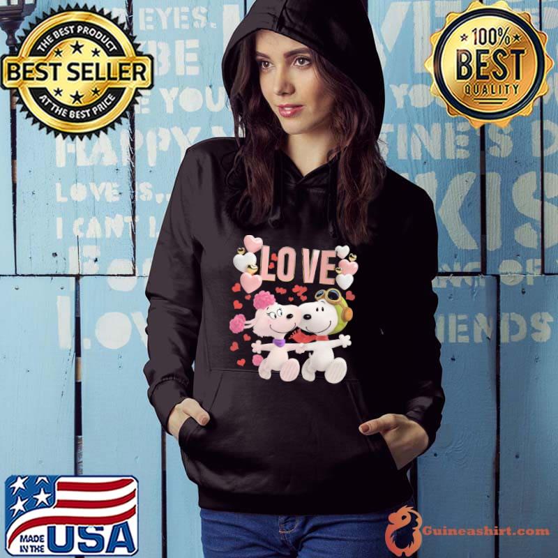 Heart love snoopy couple Hoodie