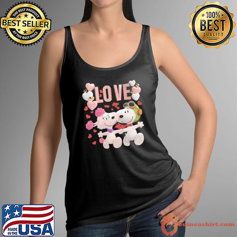 Heart love snoopy couple Tank Top