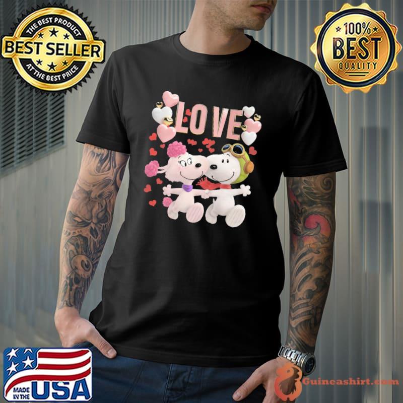Heart love snoopy couple shirt