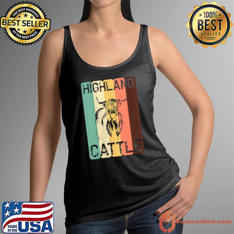 Highland Cattle Retro Cattles Farmer Cow Cows T- Tank Top