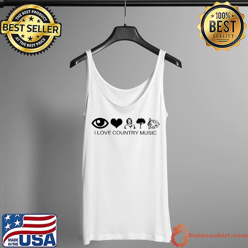 I Love Country Music Eyes Heart Shirt Tank Top