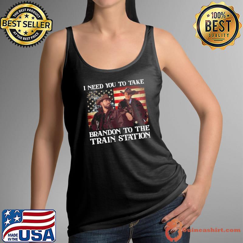 I need you to take brandon to the train station america flag Tank Top