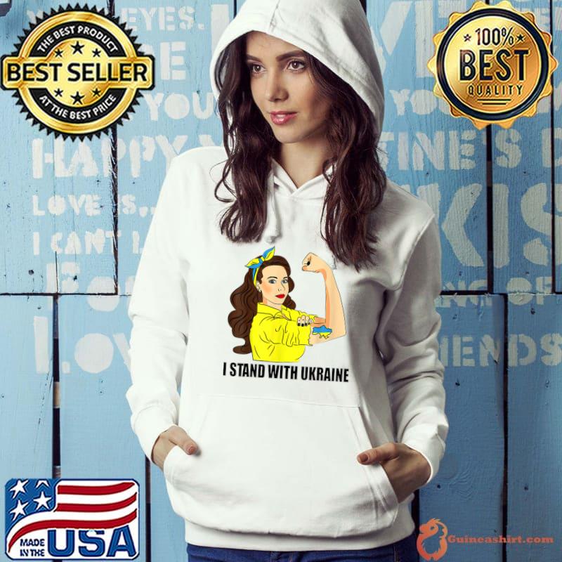 I Stand With Ukraine Power Girl Ukraininans Supporter T-Shirt