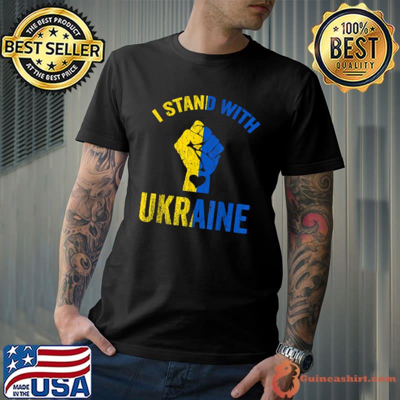 I Stand With Ukraine Shirt Ukrainian Flag Support T-Shirt