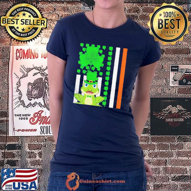 Irish shamrock American flag poison dart frog st patrick day shirt