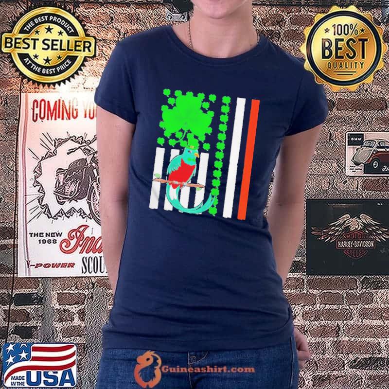 Irish shamrock American flag quetzal bird st patrick's day shirt