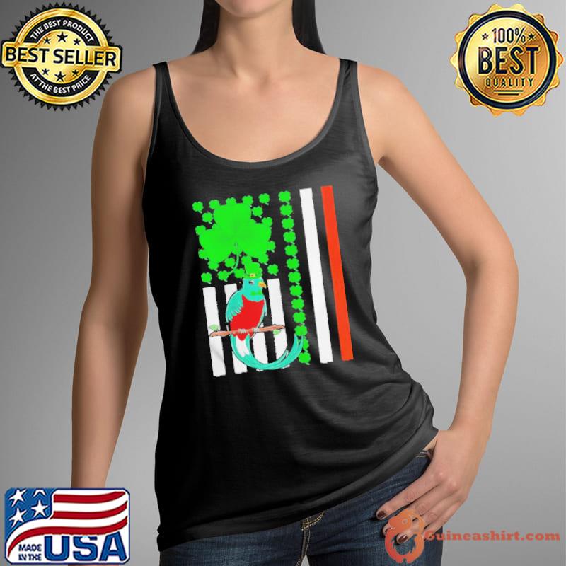 Irish shamrock American flag quetzal bird st patrick's day Tank Top