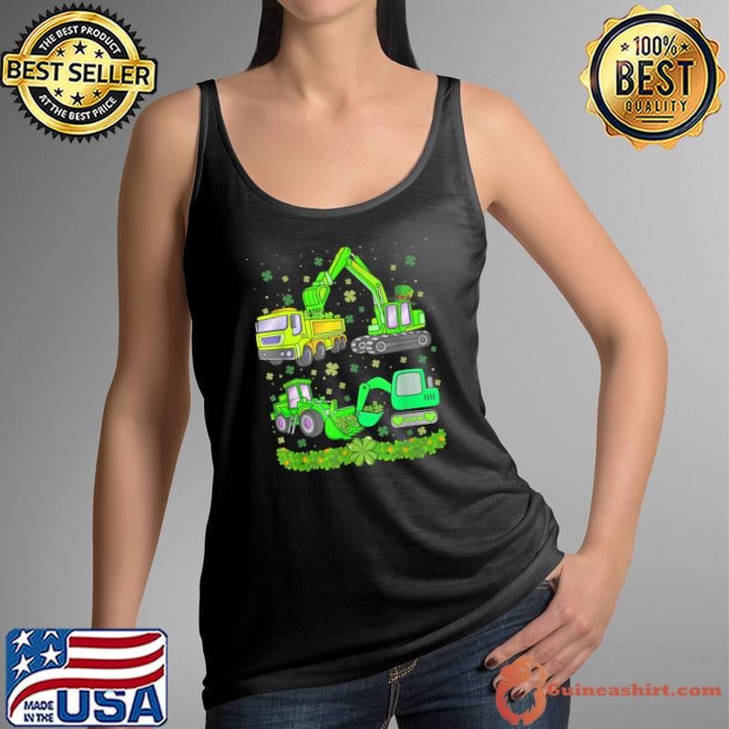 Kids Boys St Patricks Day Crane Truck Construction T-Shirt Tank Top
