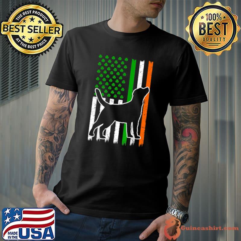 Labrador USA Flag Shamrock Irish St Patricks Day Dog Lover T-shirt