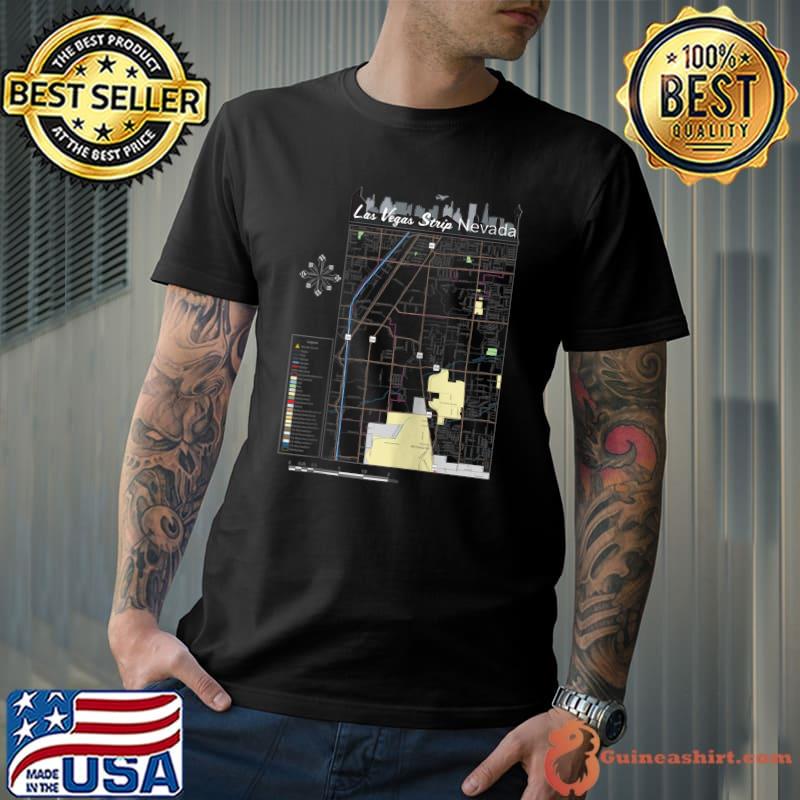 Las Vegas Strip Nevada Map Souvenir Vacation Must-Haves T-shirt