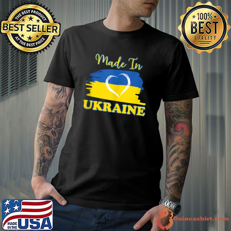 Made In Ukraine Ukrainian Flag Heart T-shirt