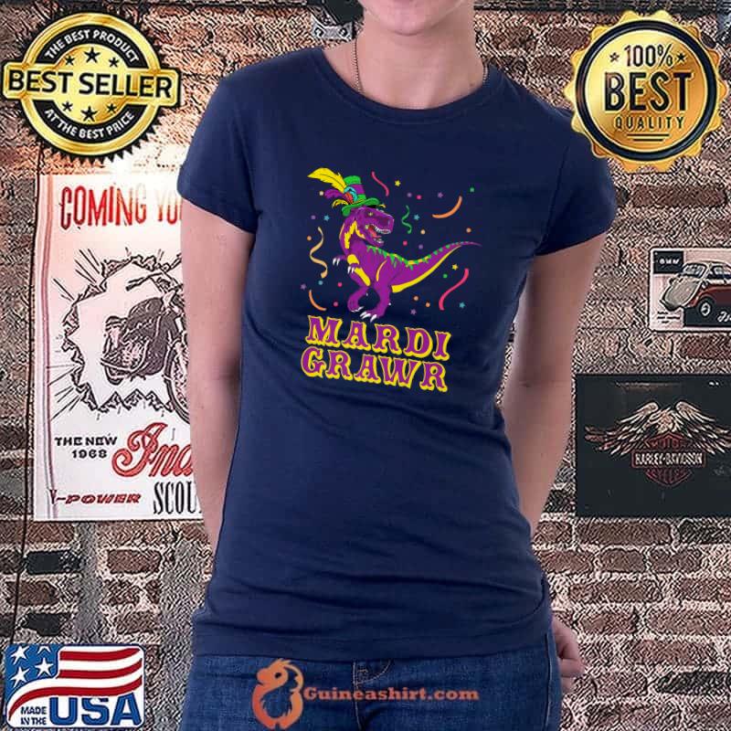 Mardi Grawr Dinosaur, Mardi Gras, Mardi Gras Dino Costume Premium T-Shirt Ladiestee