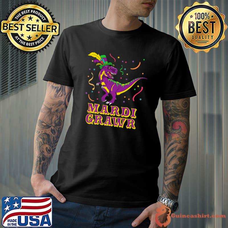 Mardi Grawr Dinosaur, Mardi Gras, Mardi Gras Dino Costume Premium T-Shirt Unisex