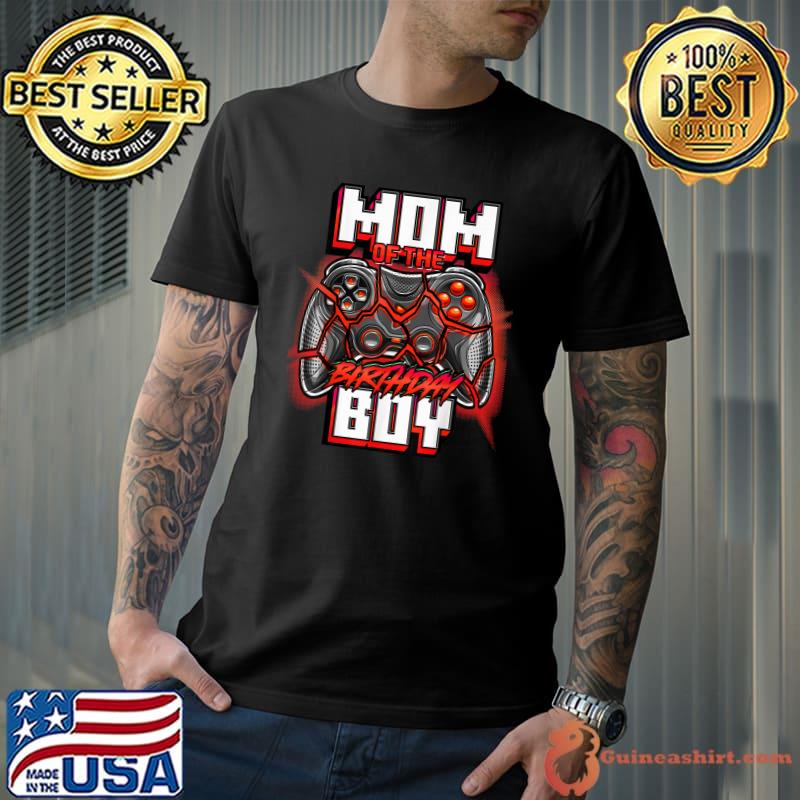 Mom of the Birthday Boy Matching Family Video Game Party T-Shirt